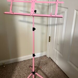 Pink CAHAYA Adjustable Folding Music Stand with Carrying Bag- lightly used